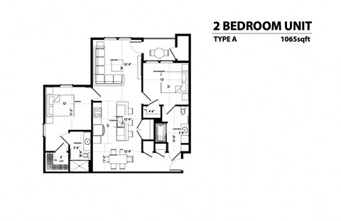Duet 2 Bedroom 2D Accessible Floor Plan